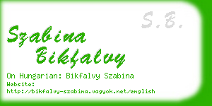 szabina bikfalvy business card